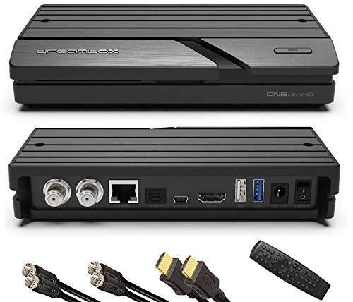 تیونر چند جریانی دریم باکس وان اولترا اچ دی ۲ ایکس DVB-S2X (4K، 2160p، E2 لینوکس، وای فای دوگانه H.265، HEVC) کابل رابط