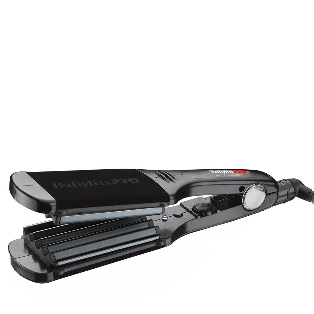 اتو مو برقی بابیلیس فرانسه - Babyliss Pro BAB2512EPCE کرپ آیرون تیتانیوم با صفحات گرمایش پهن، 60 میلی متر