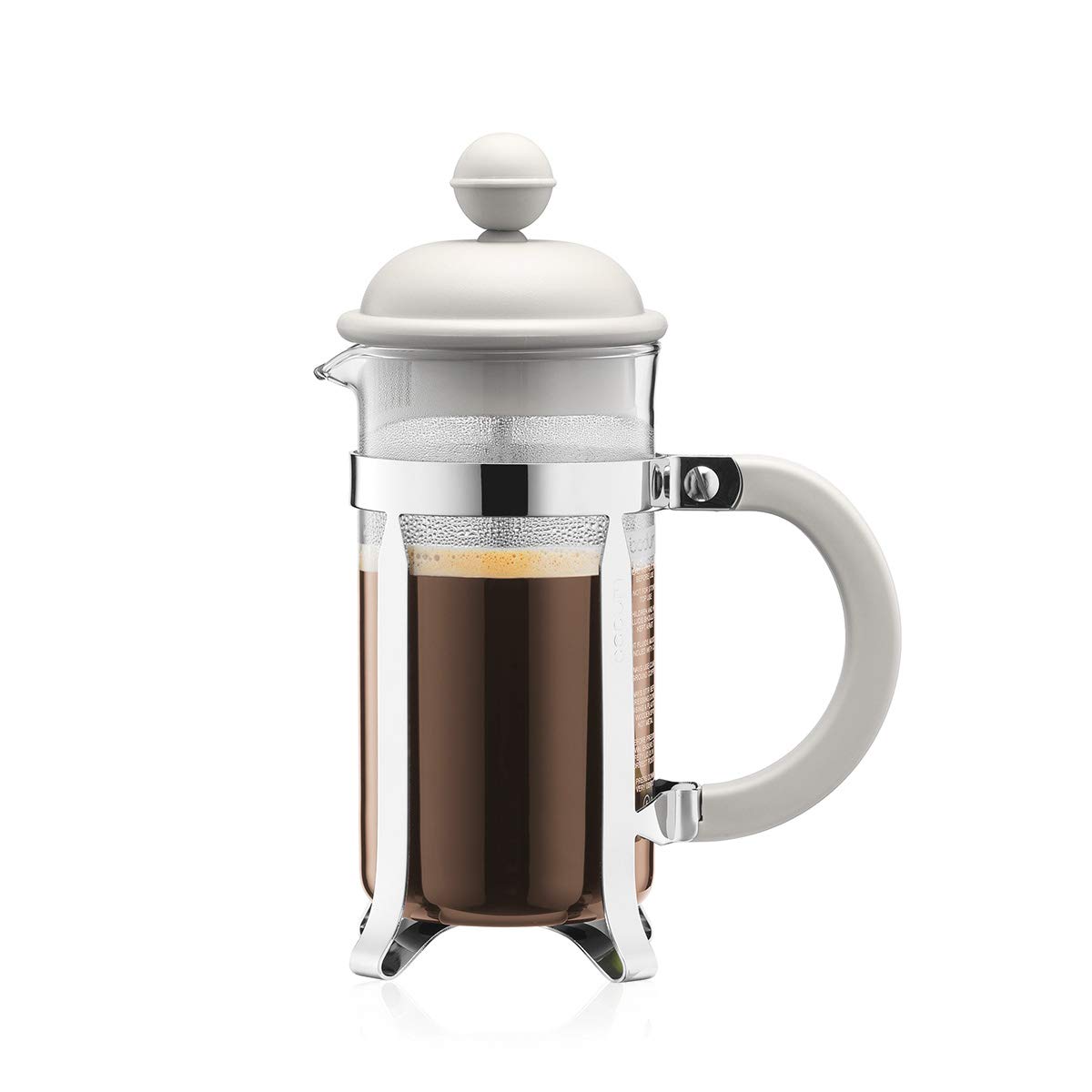 قهوه ساز فرنچ پرس Bodum 1913-913 CAFFETTIERA (سیستم پرس فرانسوی، فیلتر دائمی استیل ضد زنگ، 0.35 لیتر) کرم رنگ، کرم