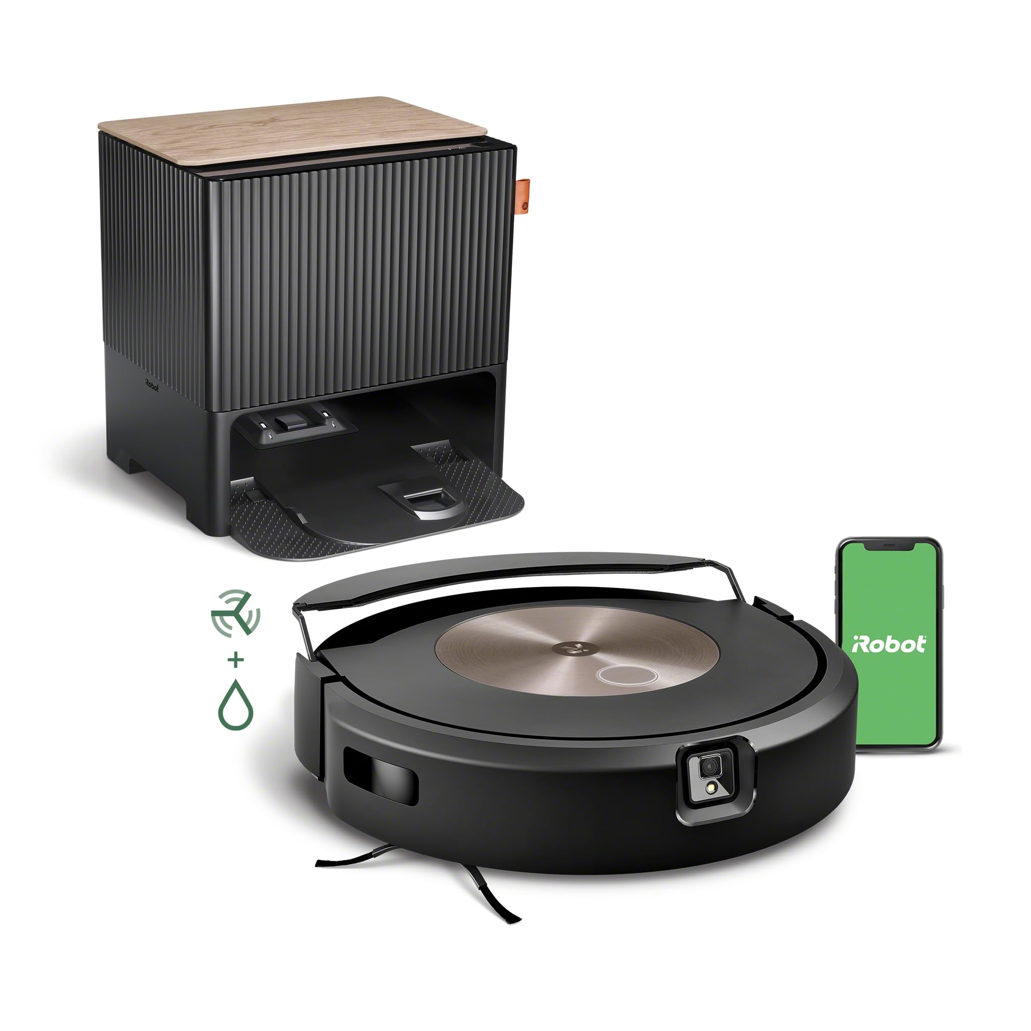 جارو رباتیک آی ربات آمریکا ربات جارو برقی و پاک کننده iRobot Roomba Combo j9+ با خودکار. ایستگاه مکش/پر کردن مجدد، نقشه برداری، ناوبری PrecisionVision، تمیز کردن 4 مرحله ای، تشخیص/اجتناب از اشیا، دستیار صوتی سازگار