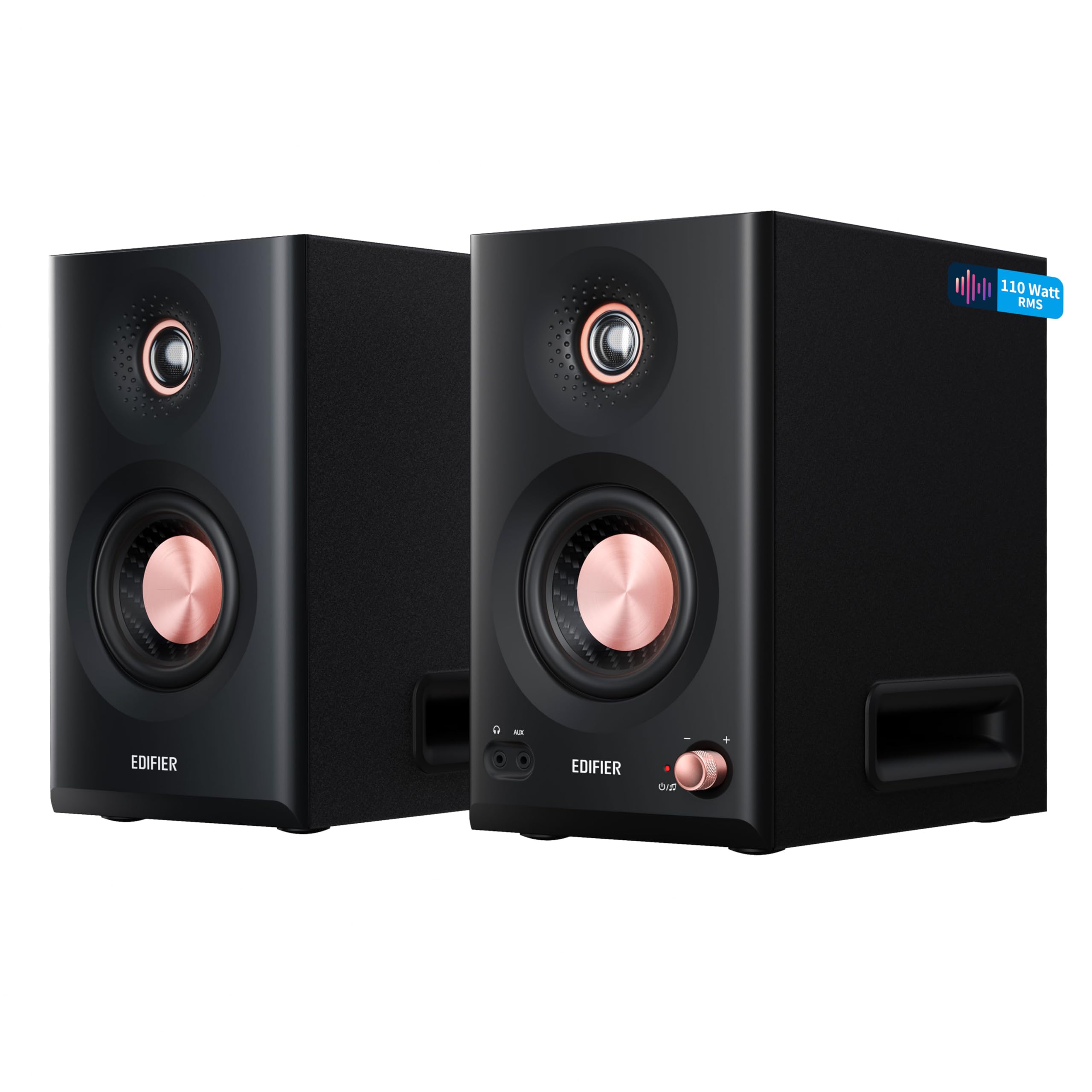 بلندگوهای استودیویی اکتیو Edifier MR5 | مانیتور سه جهته با وضوح بالا ۱۱۰ وات + کراس‌اوور سه آمپلی‌فایری | XLR، TRS، RCA + AUX | بی‌سیم LDAC با کیفیت ۲۴ بیت/۹۶ کیلوهرتز | اپلیکیشن ConneX | اکولایزر + کنترل‌های جلویی | ۲ رنگ (مشکی) مشکی MR5 سه جهته ۱۱۰ وات