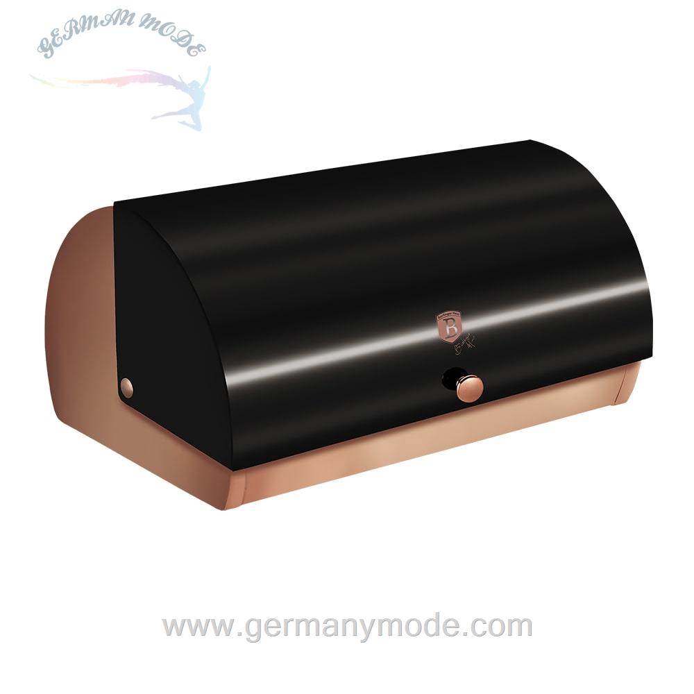 ظرف نان فلزی آشپزخانه برلینگر هاوس مجارستان BERLINGER HAUS BREAD BOX BH-1735 BLACK ROSE COLLECTION