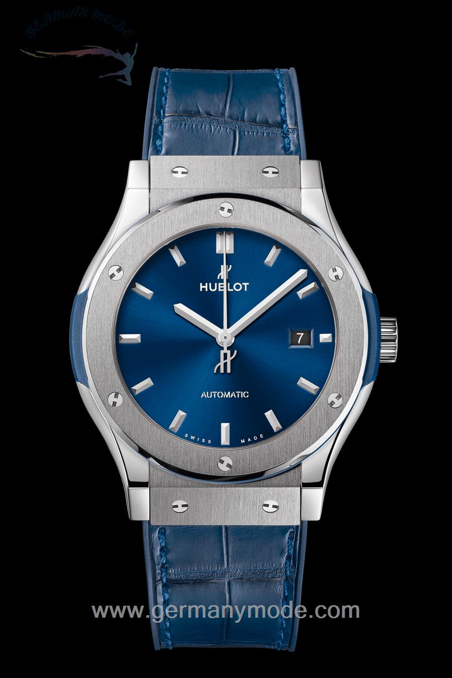 ساعت مچی مردانه هابلوت سوئیس HUBLOT TITANIUM BLUE 42MM