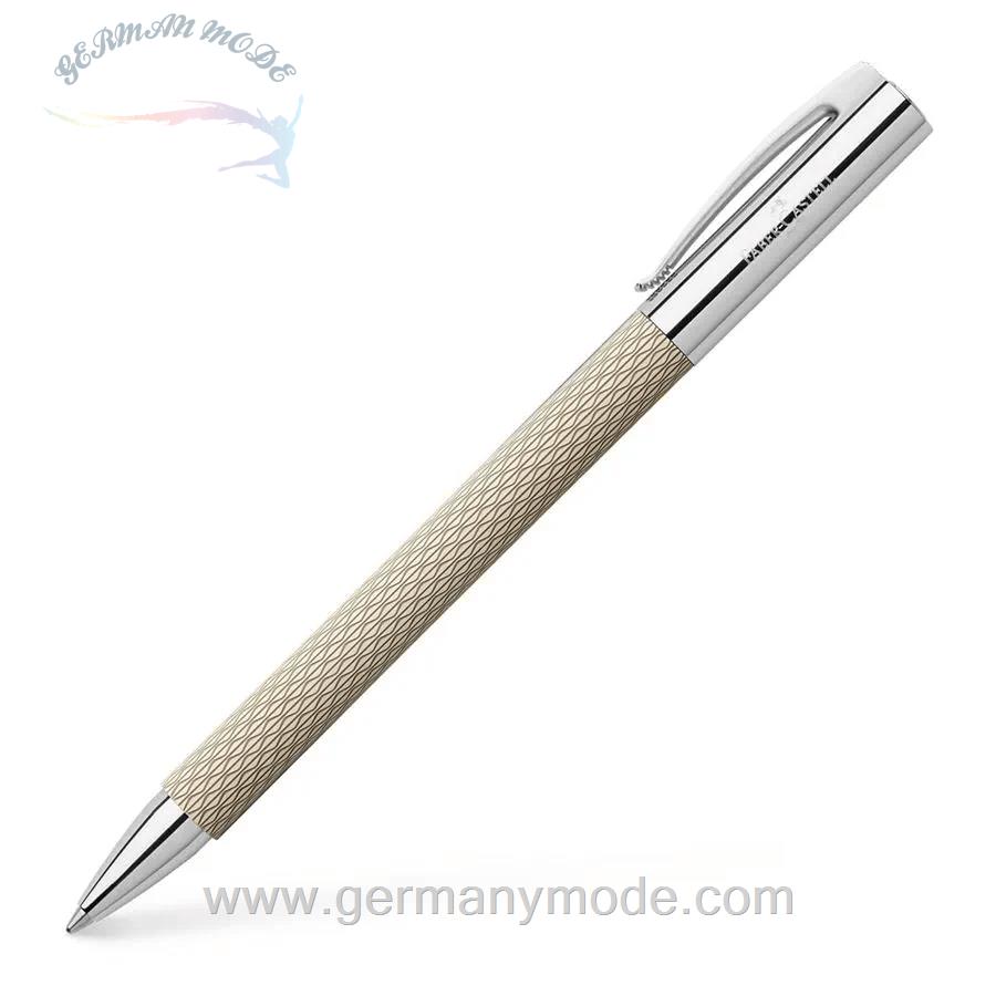 خودکار مشکی فابرکاستل آلمان FABER CASTELL Ambition OpArt White Sand Drehkugelschreiber B