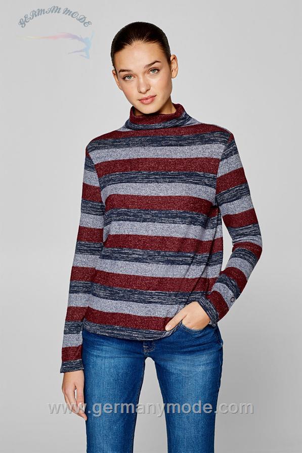 پلیور یقه اسکی زنانه اسپریت (آمریکا) Gebrushter Rollkragen-Pullover mit Streifen