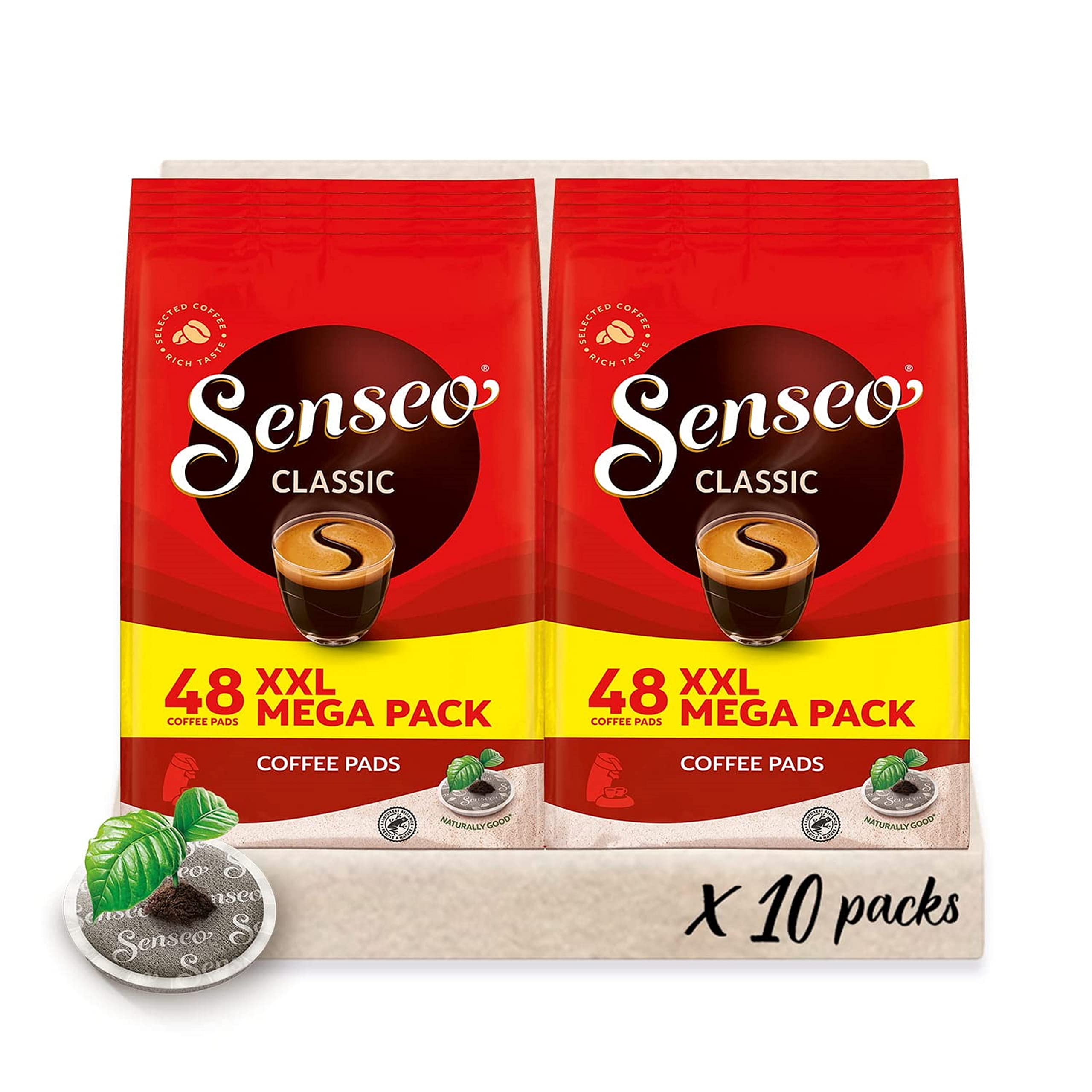 خرید از آمازون - Senseo Pads Classic - دارای گواهینامه قهوه RA - بسته های 10 مگا XXL x 48 غلاف قهوه 10 x 48 غلاف تکی