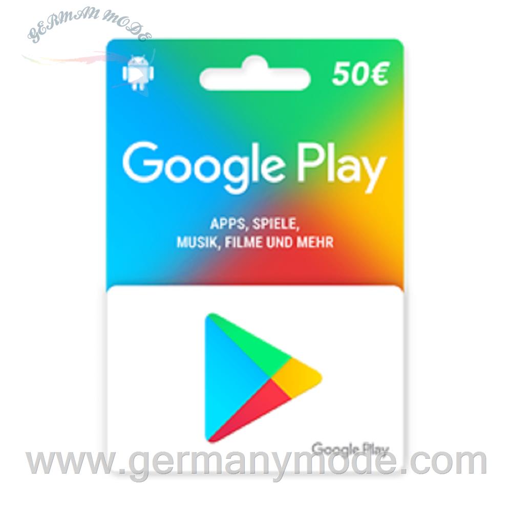 گیفت کارت گوگل پلی 50 یورویی آلمان Google Play 50 Euro Germany Gift Card