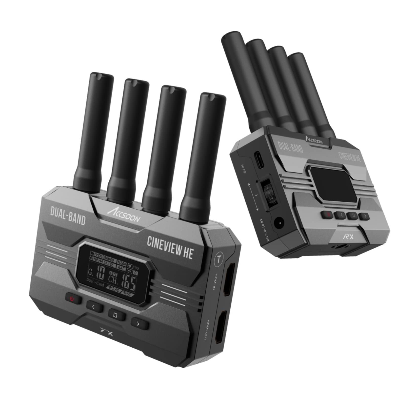 خرید از آمازون - سیستم گیرنده و فرستنده بی سیم Accsoon CineView HE HDMI Dual Band 2.4GHz 5GHz 1200ft/350m,0.06s HD Camera Control گیرنده فرستنده اندروید IOS برای پخش زنده YouTube Tik-Tok.