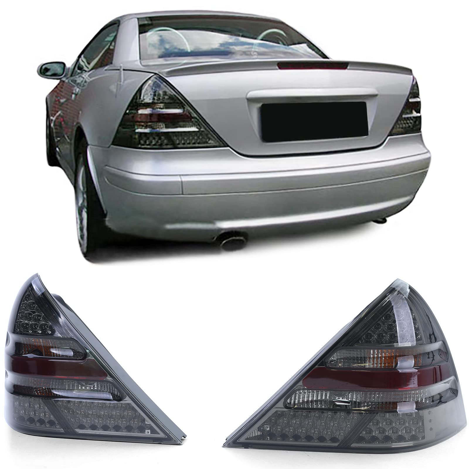 چراغ خطر عقب خودرو Carparts-Online LED شیشه شفاف چراغ های عقب دود مشکی برای Mercedes SLK R170 96-04