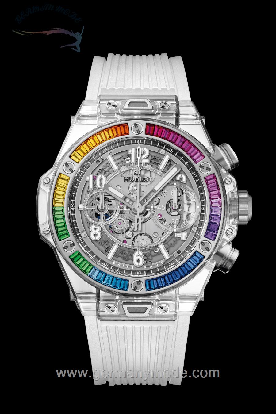 ساعت مچی مردانه هابلوت سوئیس HUBLOT UNICO SAPPHIRE RAINBOW 42MM