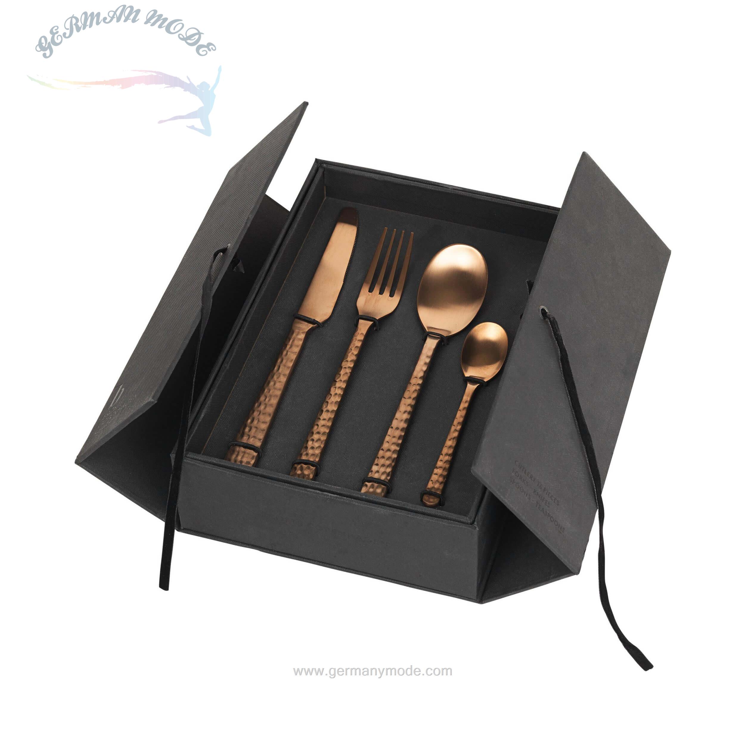 سرویس قاشق چنگال 16 پارچه بروست Broste Copenhagen Hune 16-teilig Edelstahl kupferfarben