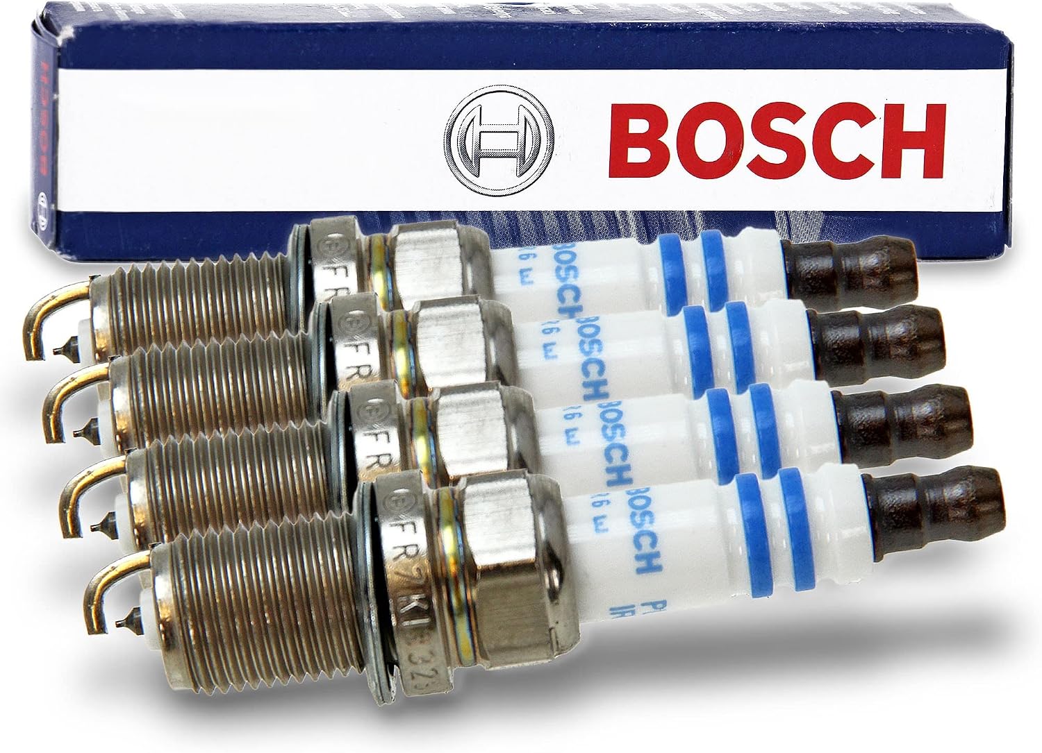 ست 4 عددی شمع جرقه‌زنی ایریدیوم برای بهبود عملکرد موتور Bosch Zündkerze FR7KI332S بوش 4x اصل بوش 0 242 236 571 شمع FR7KI332S