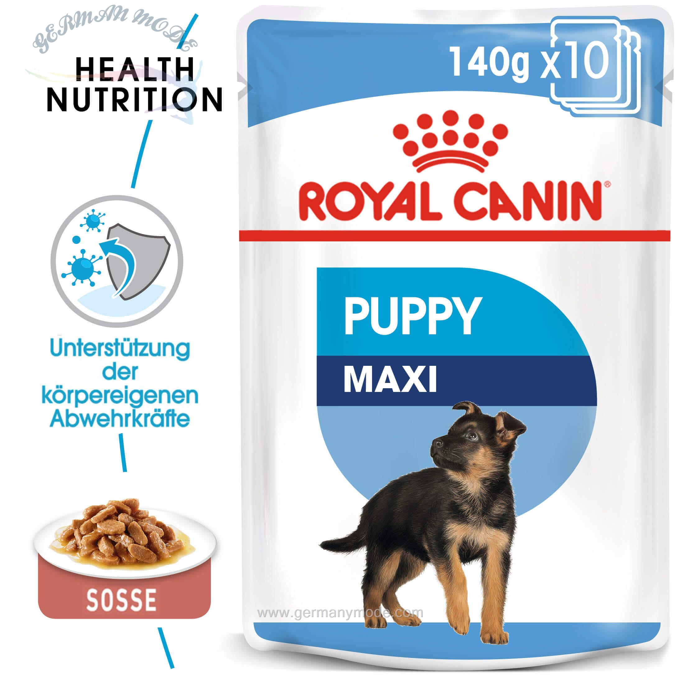 غذا مرطوب سگ مخصوص توله سگ های بزرگ رویال کنین آلمان Royal Canin Maxi Puppy 10x140g