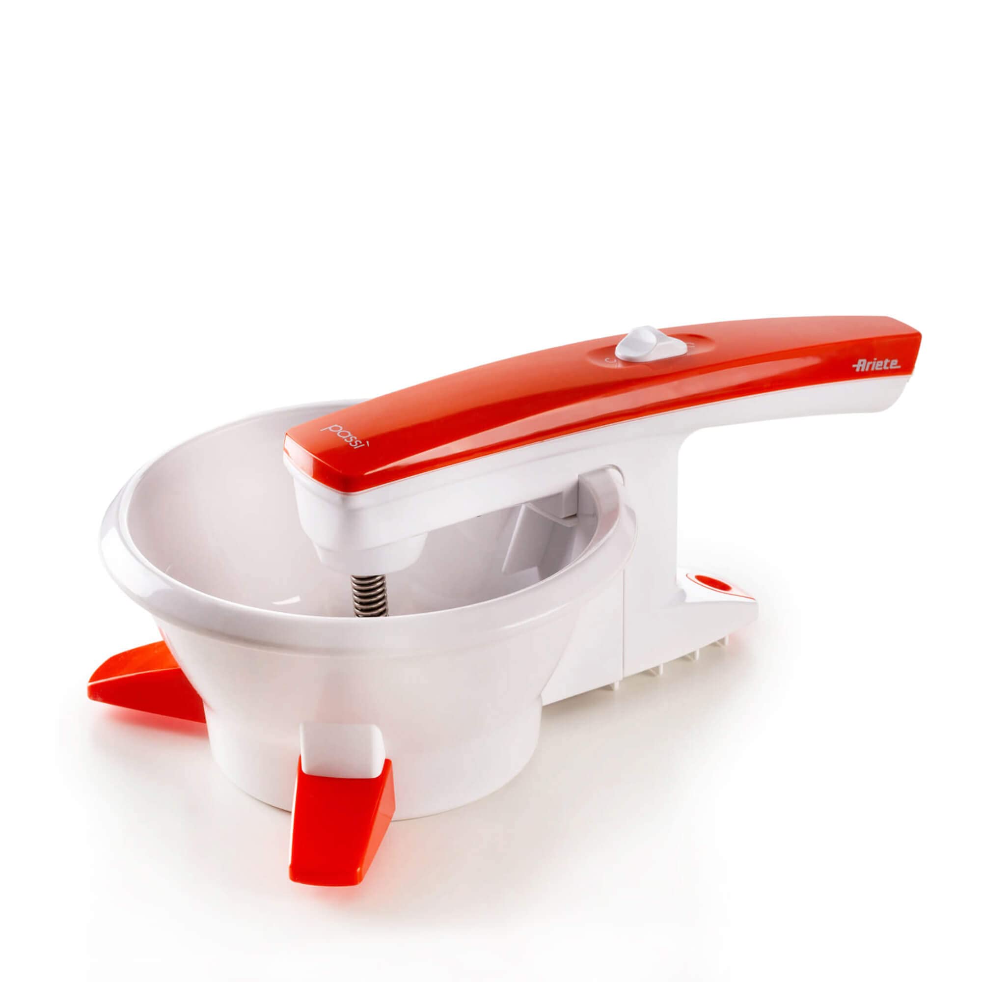 Ariete Passì Orange 2.0 261، آسیاب پاس الکتریکی، 3 دیسک غربال گنجانده شده است، قابل جداسازی به قطعات جداگانه و قابل شستشو در ماشین ظرفشویی، 25 وات، سفید/نارنجی نارنجی.