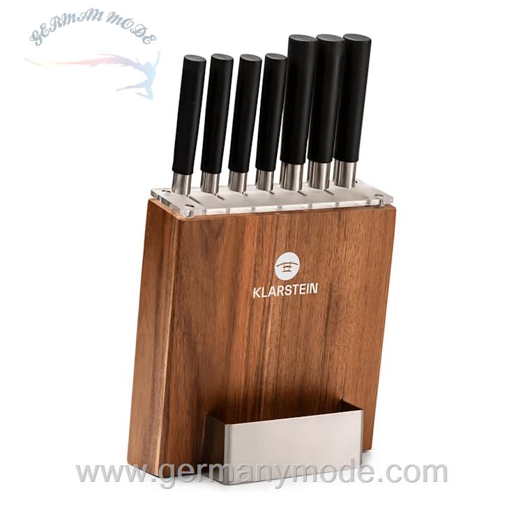 ست چاقو آشپزخانه 8 پارچه کلارشتاین آلمان Klarstein Kitano 8tlg. Messer-Set mit Block Messerblock, Messerset Akazie