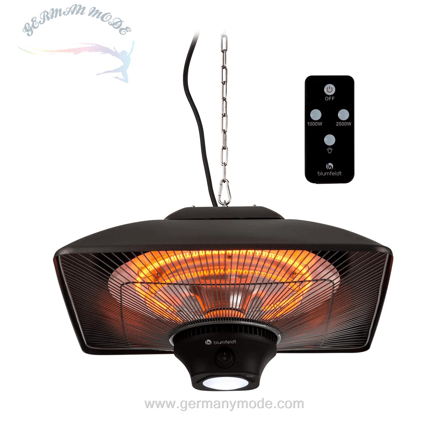 بخاری برقی مادون قرمز سقفی کلارشتاین آلمان Klarstein Heat Square Infrarot-Heizstrahler Infrarot-Heizstrahler Schwarz