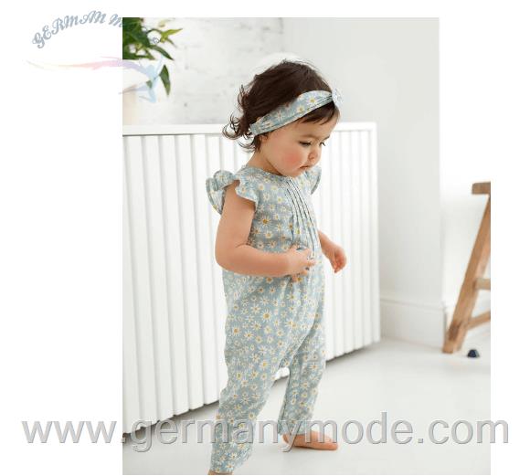 ست 2 تکه سرهمی و هدبند کودک ورت فرانسه Vertbaudet Mädchen Baby-Set Overall und Haarband