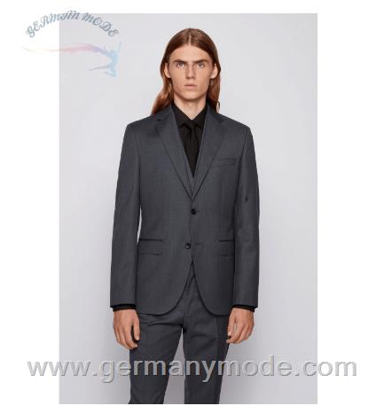 کت تک مردانه هوگو باس آلمان Hugo Boss Regular-Fit Sakko aus Schurwoll-Serge mit AMF-Nähten (50318521) grau