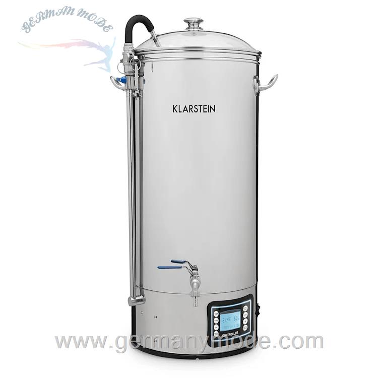 دستگاه تقطیر گلاب گیر عرق گیر 50 لیتری کلارشتاین آلمان Klarstein Mundschenk XXL Bierbrauanlage Maischekessel Silber