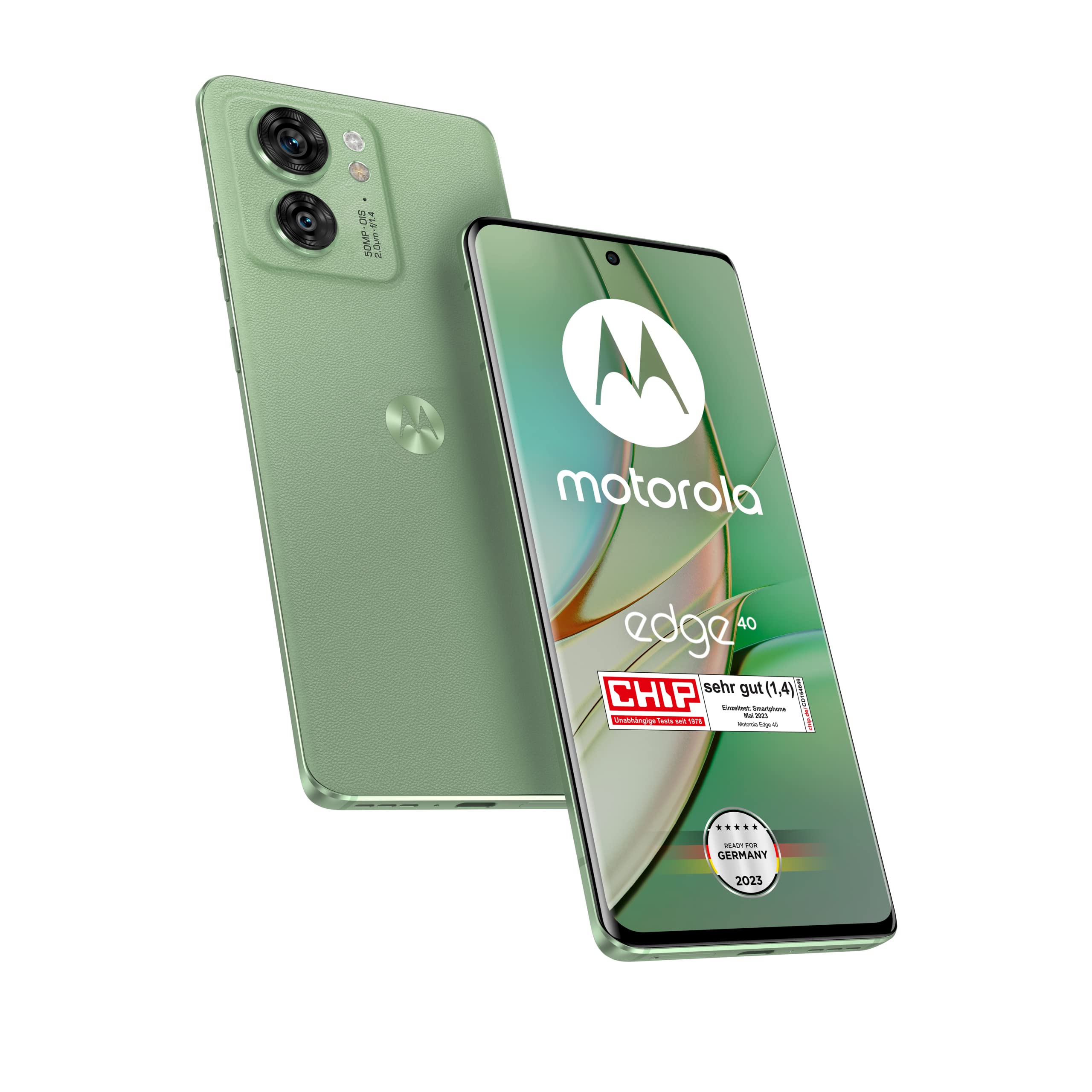 خرید از آمازون - Motorola edge40 (نمایشگر 6.55 اینچی FHD+، دوربین 50 مگاپیکسلی، 8/256 گیگابایت، 4400 میلی‌آمپر ساعت، اندروید 13) Nebular Green شامل پوشش محافظ + آداپتور خودرو [اختصاصی در آمازون] motorola edge40 8GB/256GB Nebular Green