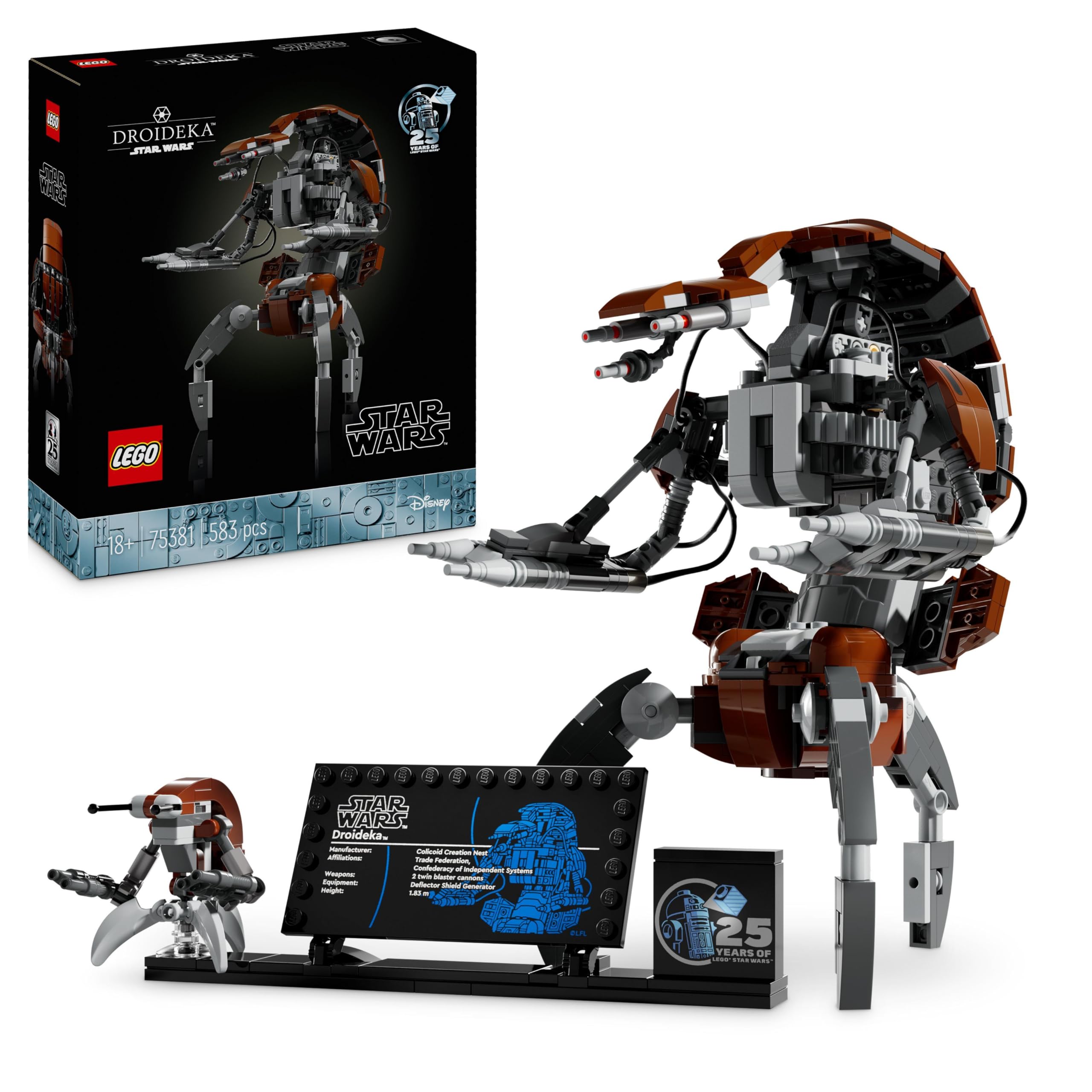 خرید از آمازون - مجموعه LEGO Star Wars Droideka، کیت مدل Droid برای بزرگسالان، دکوراسیون اداری، کلکسیونی، ایده هدیه برای مردان و زنان 75381