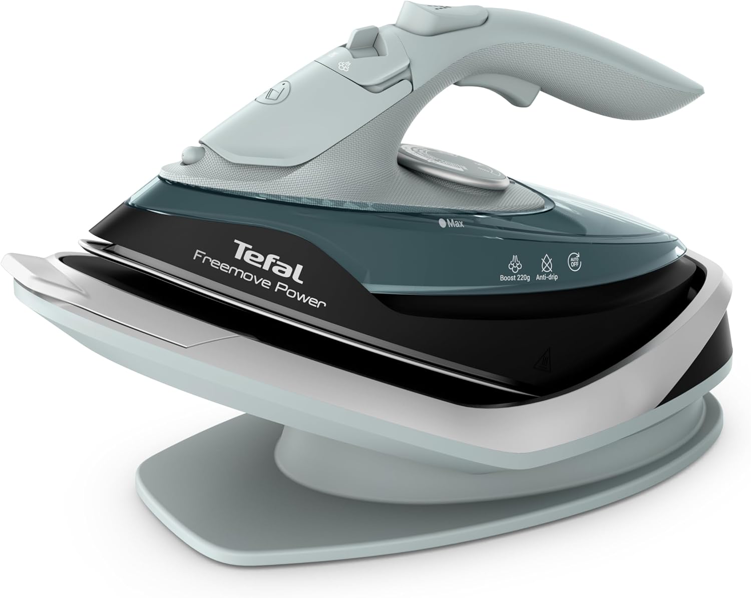 اتو بخار بی‌ سیم تفال فرانسه Tefal Freemove Power FV6670E0 خروجی بخار 40 گرم در دقیقه، افزایش بخار 220 گرم در دقیقه، مخزن آب 250 میلی‌لیتر سرامیکی ضد خش