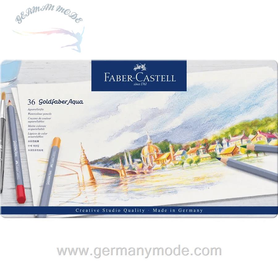مداد رنگی آبرنگی 36 رنگ فابرکاستل آلمان FABER CASTELL Goldfaber Aqua Aquarellstift 36er Metalletui