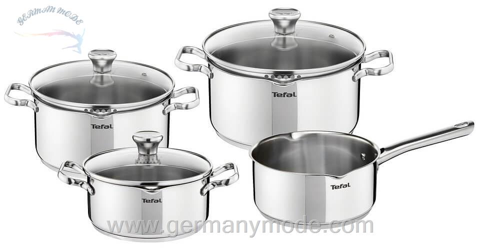 سرویس قابلمه 7 پارچه تفال فرانسه Tefal Topf-Set Duetto Edelstahl Set 7 tlg