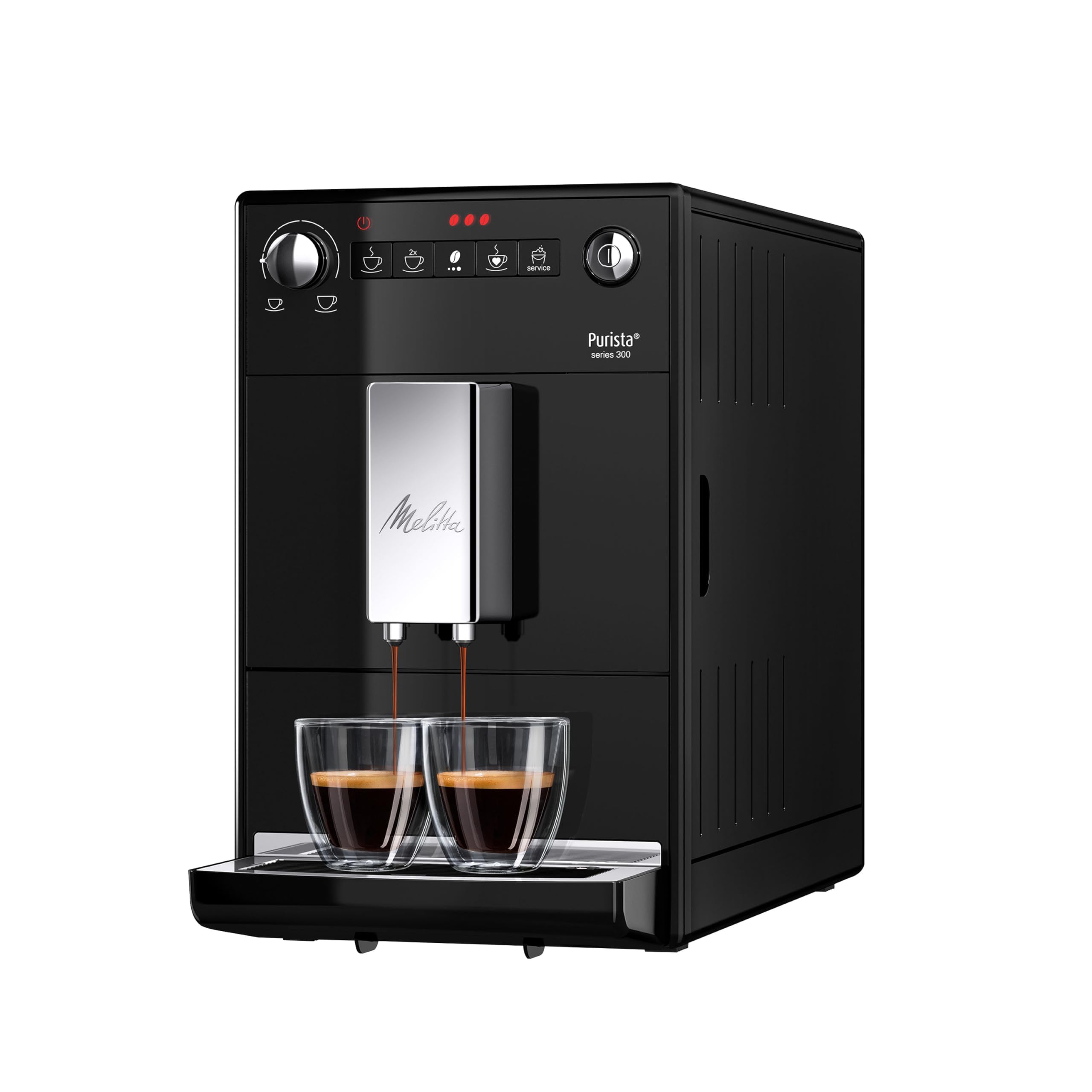 اسپرسو ساز تمام اتوماتیک ملیتا پوریستا Melitta Purista F 230-102 با عملکرد قهوه دلخواه، دستگاه قهوه ساز با آسیاب و قدرت قهوه قابل تنظیم در 3 سطح