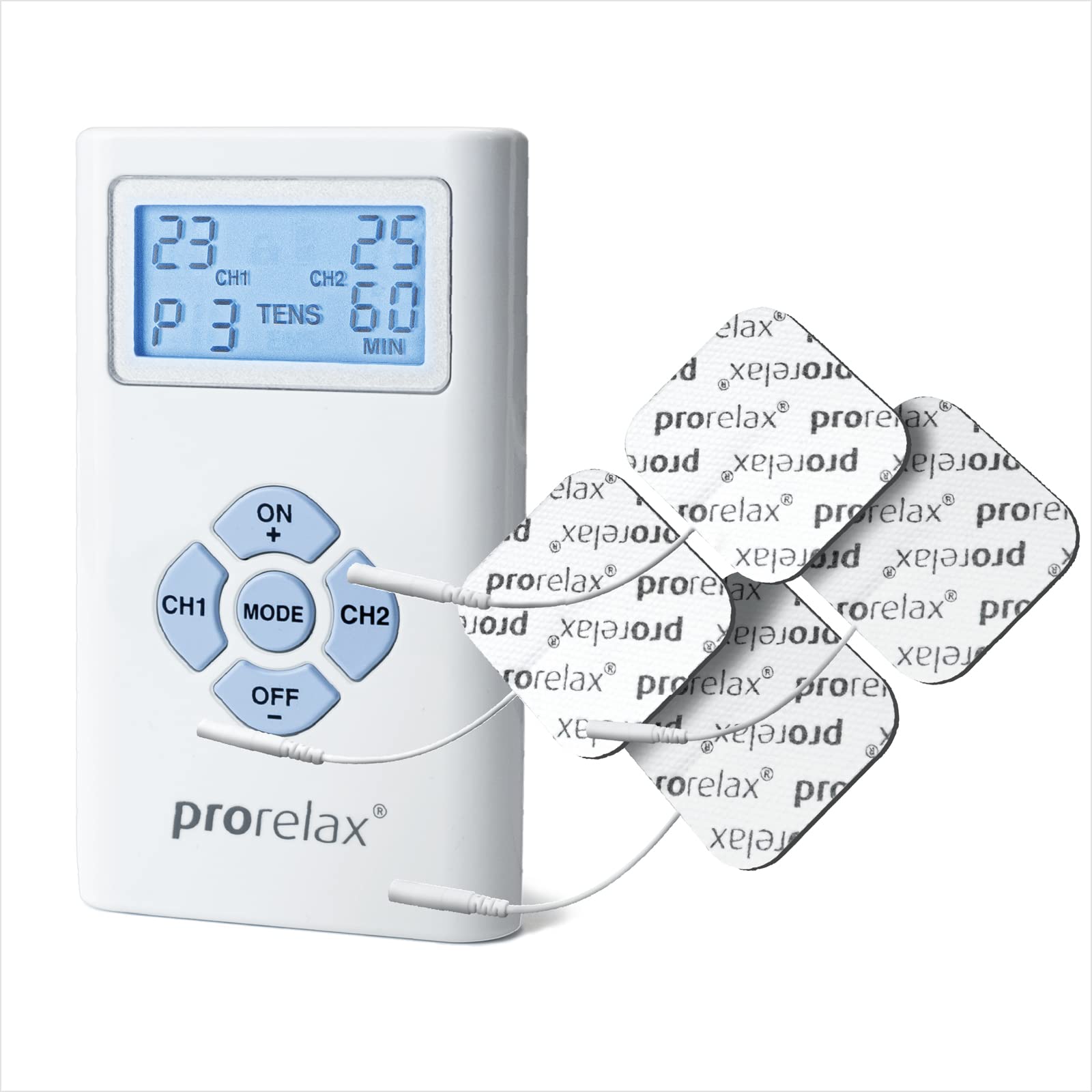 خرید از آمازون - prorelax TENS/EMS Duo | دستگاه تحریک الکتریکی | 2 روش درمانی با یک دستگاه | درمان طبیعی درد مزمن و عضله سازی | 1 بسته