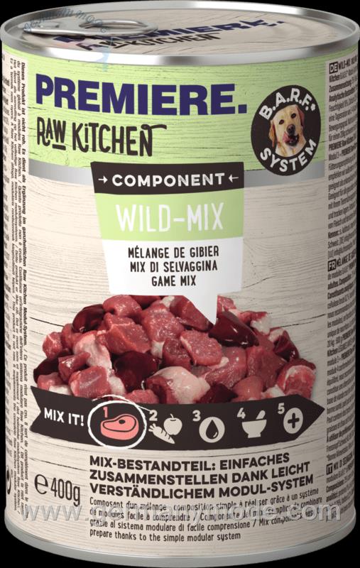 غذا مرطوب سگ پریمیر آلمان PREMIERE RAW KITCHEN Wild 6x400g Wild