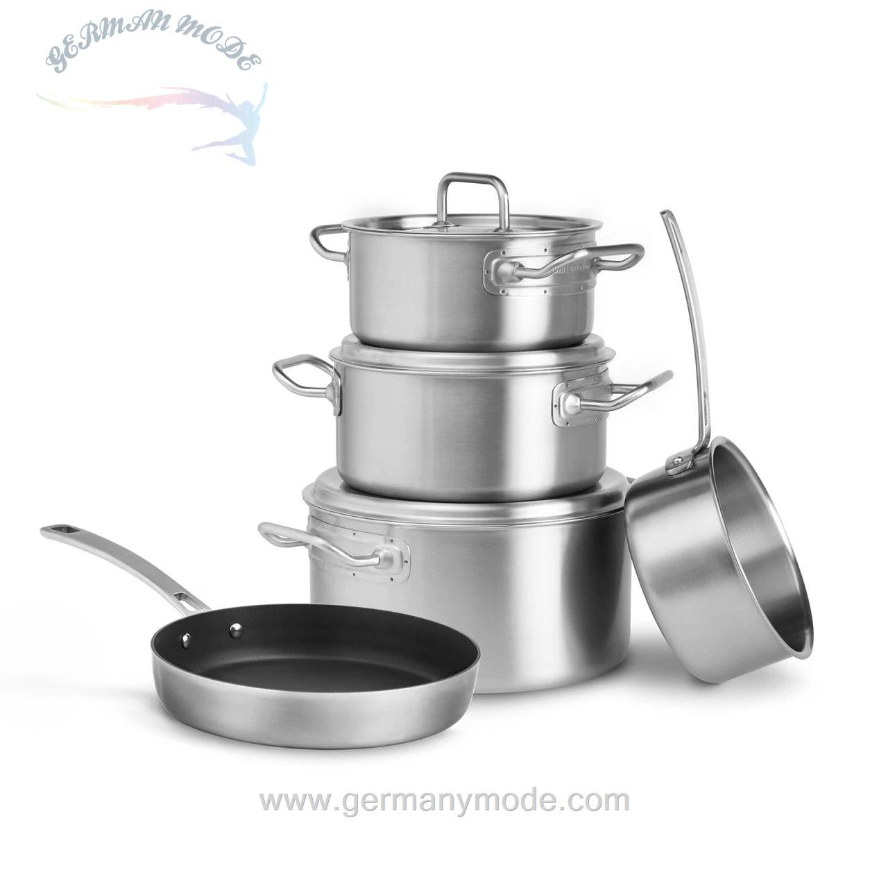 سرویس قابلمه و ماهیتابه 5 پارچه اسپرینگلن آلمان SpringlaneTims Edelstahl Topfset 4-tlg. inkl. Edelstahl Bratpfanne 24 cm