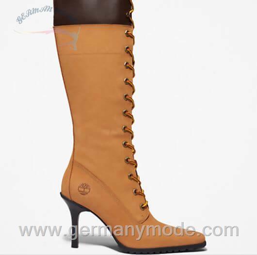 بوت زنانه تیمبرلند آمریکا TIMBERLAND VENEDA CARTER X TIMBERLAND LACE UP TALL BOOT FOR WOMEN IN YELLOW