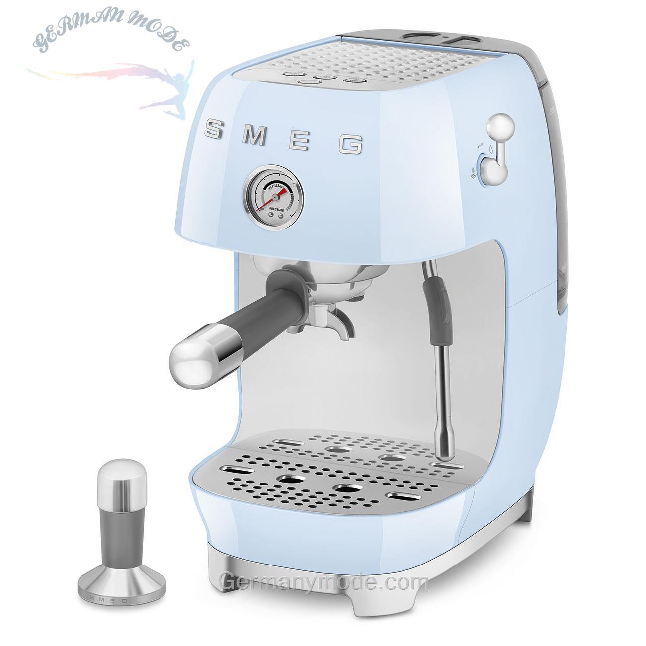 اسپرسو ساز پرتافیلتر اسمگ ایتالیا Smeg Kompakte Siebträgermaschine 50's Style ECF03PBEU رنگ آبی