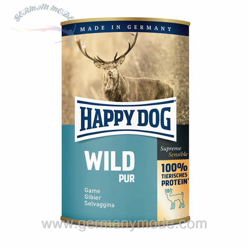 غذا مرطوب سگ هپی داگ آلمان Happy Dog Pur Single Protein 6x400g Wild pur