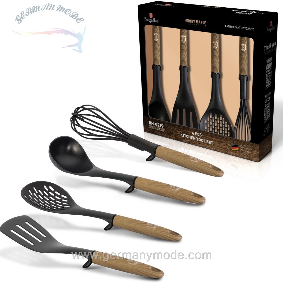 ست کفگیر ملاقه 4 پارچه برلینگر هاوس مجارستان Berlinger Haus Cooking UtensilsBH/6219 Ebony Maple Collection