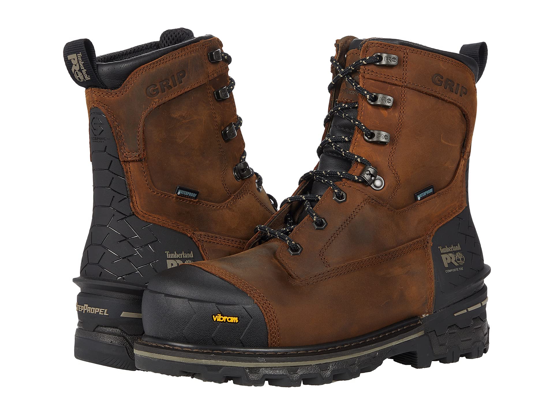 خرید از آمازون - Timberland PRO Boondock HD 20,3 cm (8 Zoll) Sicherheitszehe aus Verbundmaterial, wasserdicht 14 Wide Braun Used Braun