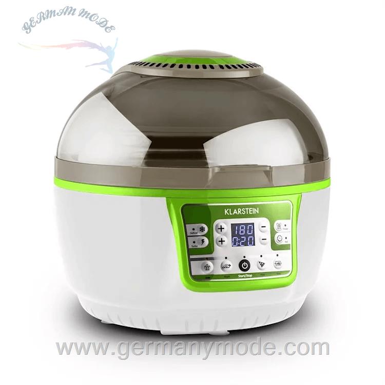سرخ کن هوای گرم جوجه گردان دار 9 لیتری کلارشتاین آلمان Klarstein VitAir Turbo Heißluftfritteuse 1400 watt 9 Ltr Grün