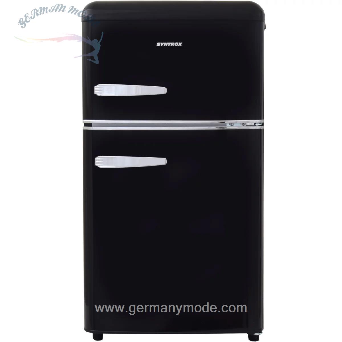 مینی یخچال فریزر 81 لیتری سینتروکس آلمان Syntrox Germany Retro Kühlschrank Kirkenes 81 Liter Gefrier Kühlkombination
