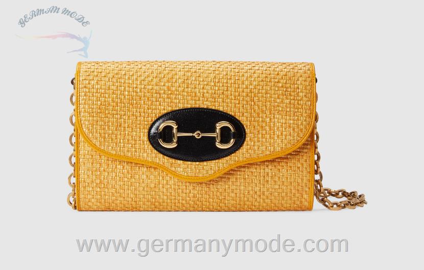 کیف مجلسی زنانه گوچی ایتالیا GUCCI Kleine Gucci Horsebit 1955 Schultertasche ‎655667 2VAAX 7673