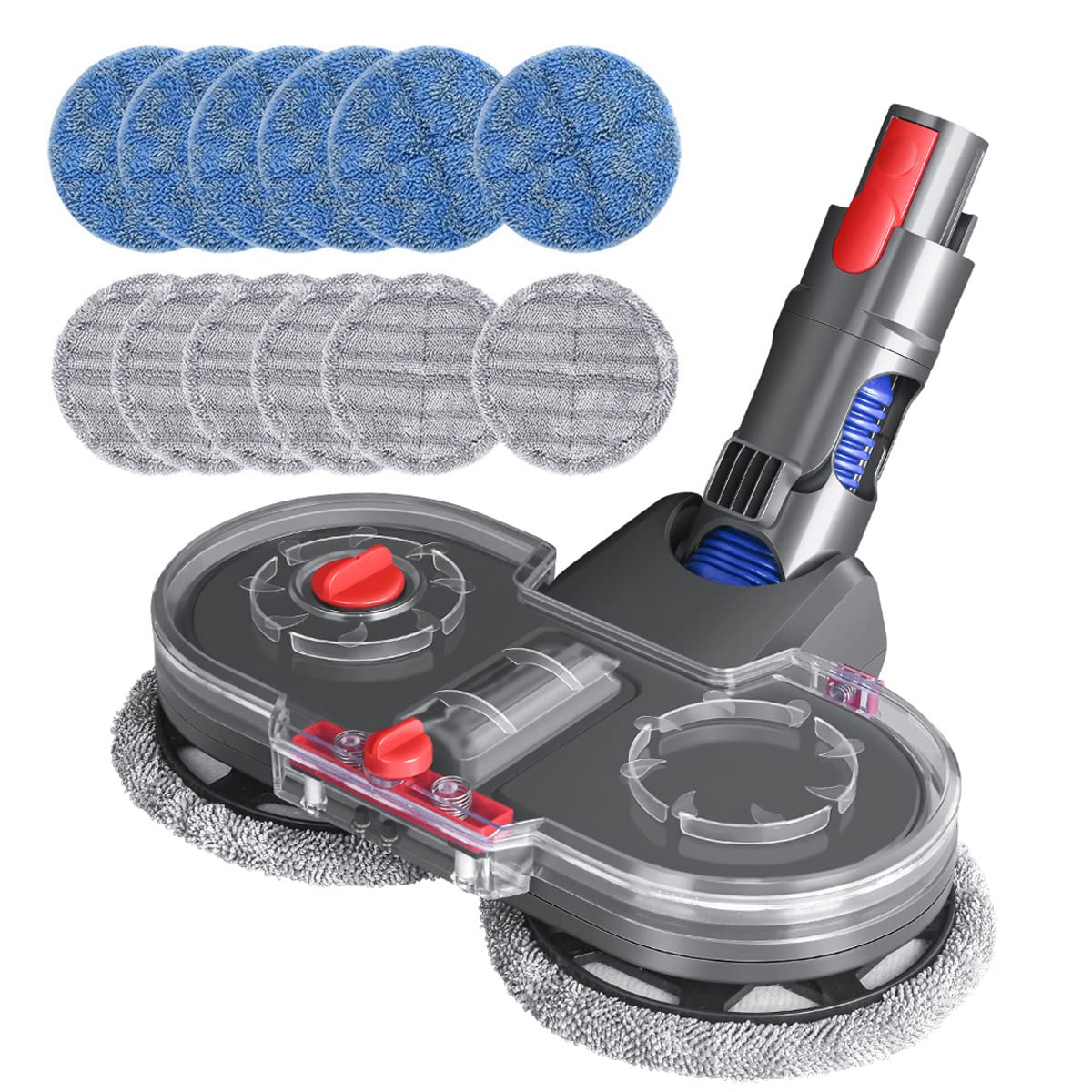 خرید از آمازون - اتصال برقی DrRobor برای جاروبرقی Dyson V11 V10 V7 V8 V15 با مخزن آب قابل جابجایی، 12 سر پاک کن قابل شستشو