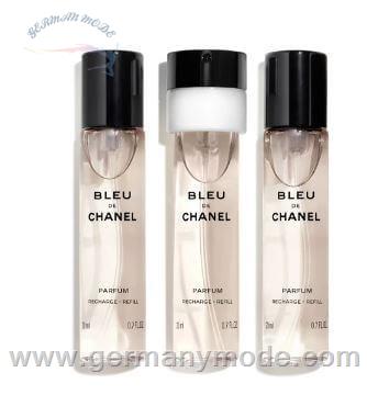 ست عطر پرفیوم مردانه 3 تایی 20 میل بلو شنل فرانسه CHANEL BLEU PERFUME TWIST SPRAY 3 20ml refill