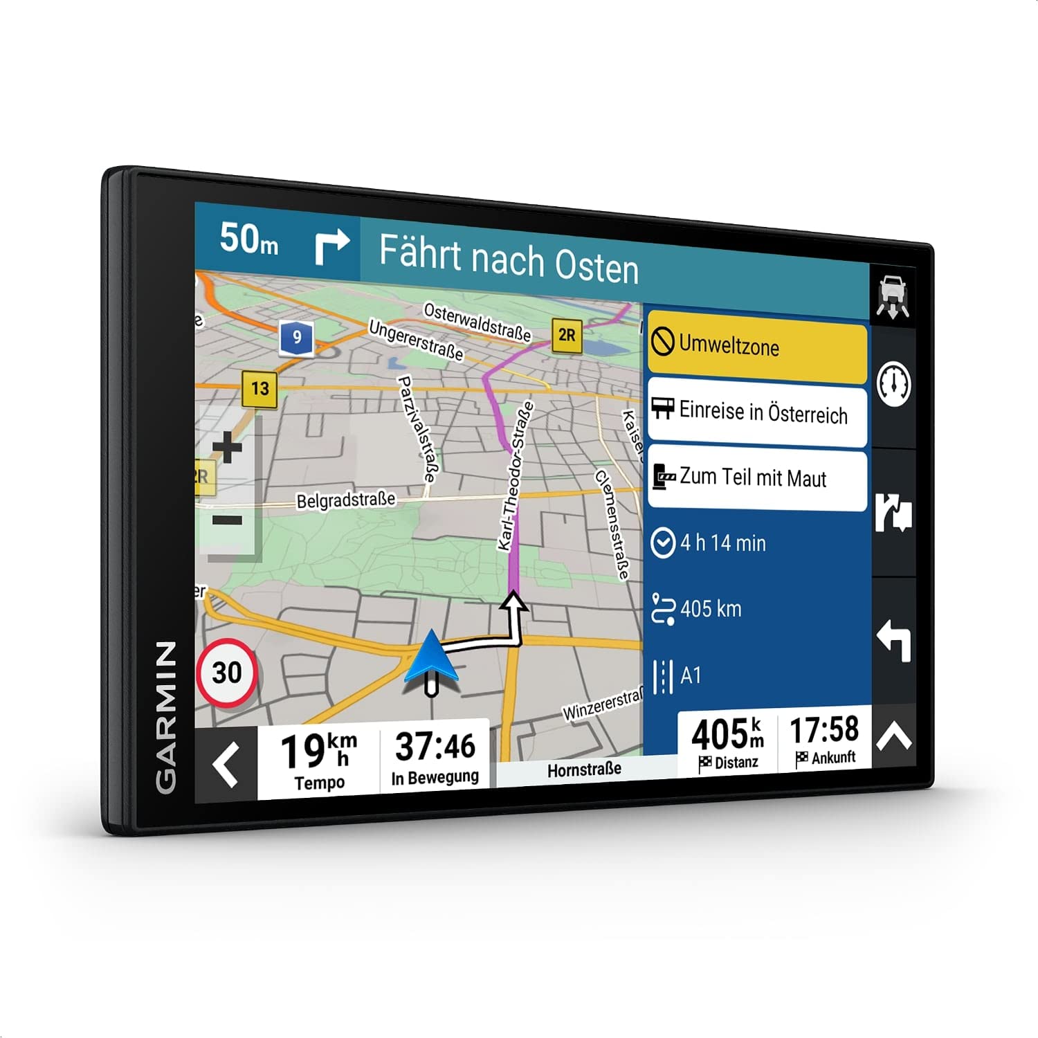 خرید از آمازون - Garmin DriveSmart 76 MT-S - دستگاه ناوبری با صفحه نمایش بزرگ 7 اینچی (17.8 سانتی متر) HD، نقشه های سه بعدی اروپا با مناطق محیطی، اطلاعات ترافیکی در زمان واقعی از طریق برنامه Garmin Drive، صوتی و کمک راننده 7 اینچی (17.8 سانتی متر) DriveSmart 76 MT-S تک