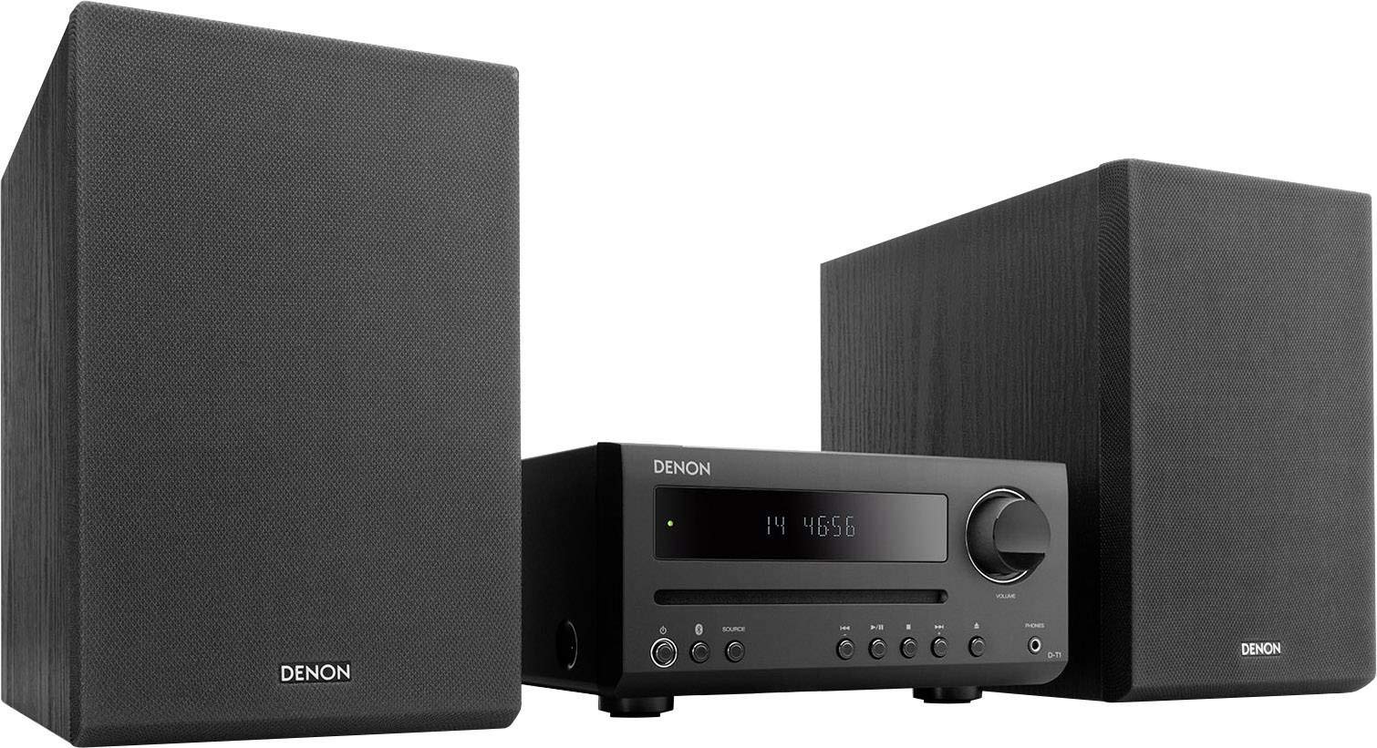 خرید از آمازون - Denon D-T1 Kompaktanlage, Stereoanlage mit Bluetooth, CD-Player, UKW-Radio, optischer Eingang, 210 x 295 x 105 schwarz