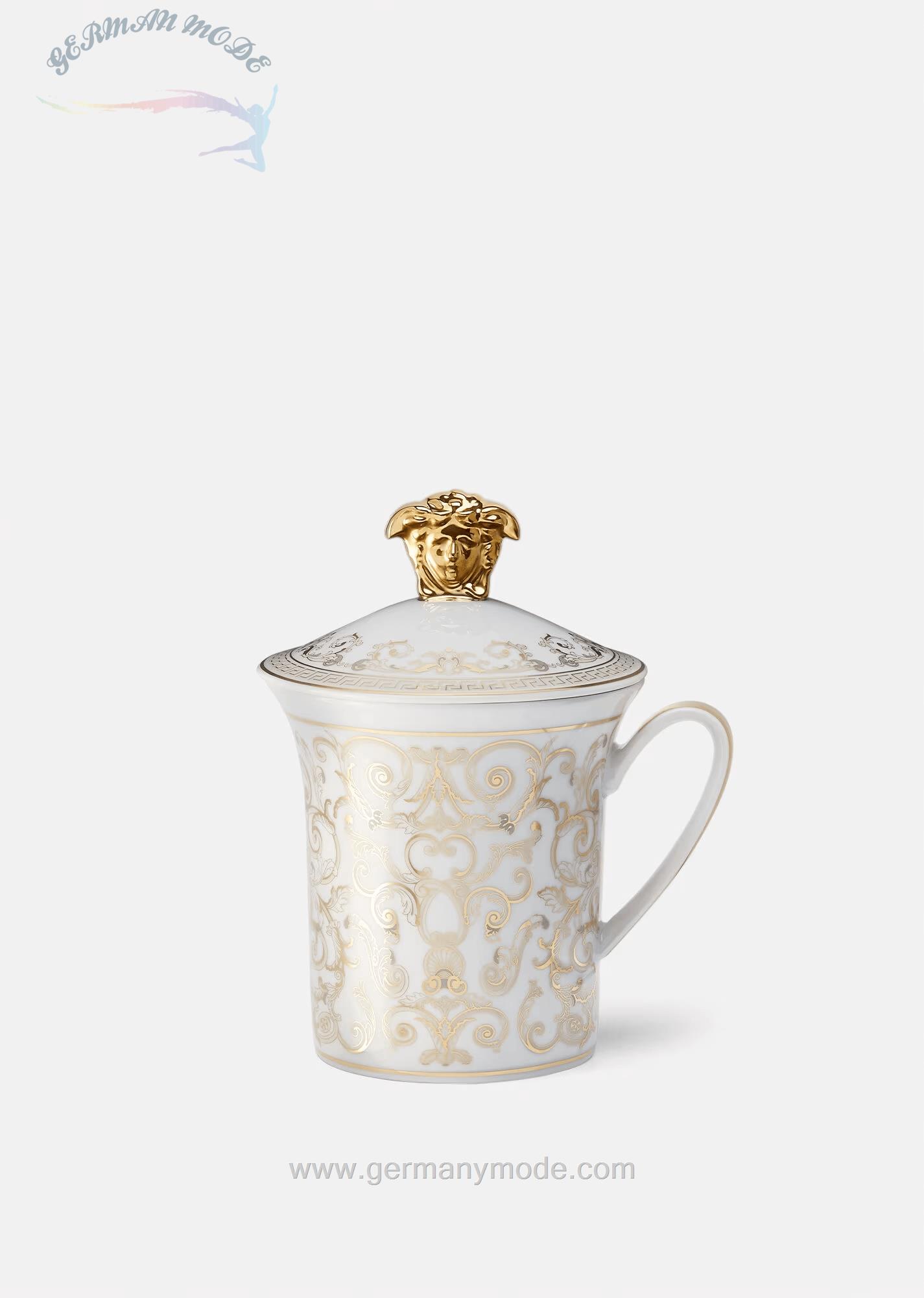 لیوان درب دار چینی روزنتال ورساچه ایتالیا VERSACE MEDUSA GALA TASSE