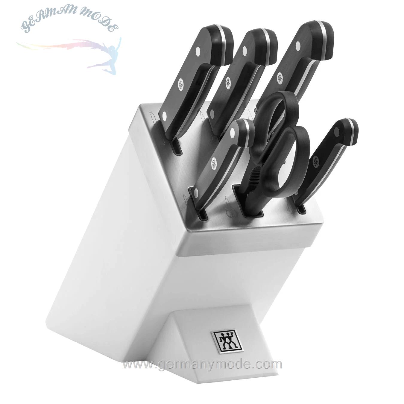 ست چاقو آشپزخانه 7 پارچه زولینگ آلمان ZWILLING GOURMET SELBSTSCHÄRFENDER MESSERBLOCK 7-TLG- WEIS