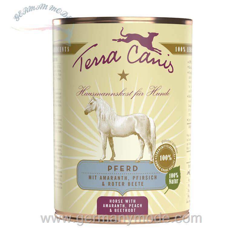 غذا مرطوب سگ بزرگسال تراکینس آلمان Terra Canis Classic Adult Pferd 6x400g Pferd mit Amaranth- Pfirsich - Rote Beete