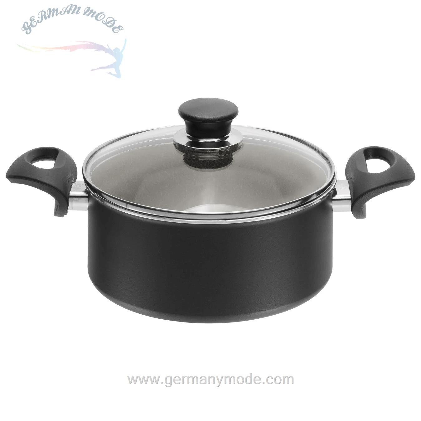 قابلمه چدنی بالرینی ایتالیا BALLARINI BOLOGNA GRANITIUM BRATENTOPF MIT GLASDECKEL 20 CM- ALUMINIUM