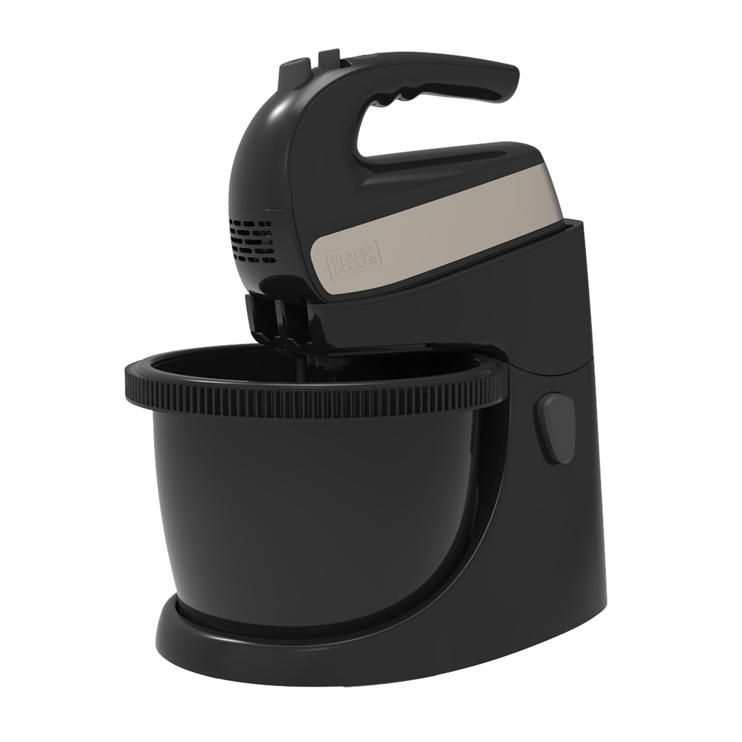 همزن برقی کاسه دار بلک اند دکر آمریکا BLACK+DECKER BXMXA500E - غذاساز، 500 وات، با کاسه چرخان، کاسه 2.5 لیتری قابل جابجایی، 5 تنظیم سرعت، توربو، 2 سری کوبنده قابل جابجایی: خمیر کن و میکسر