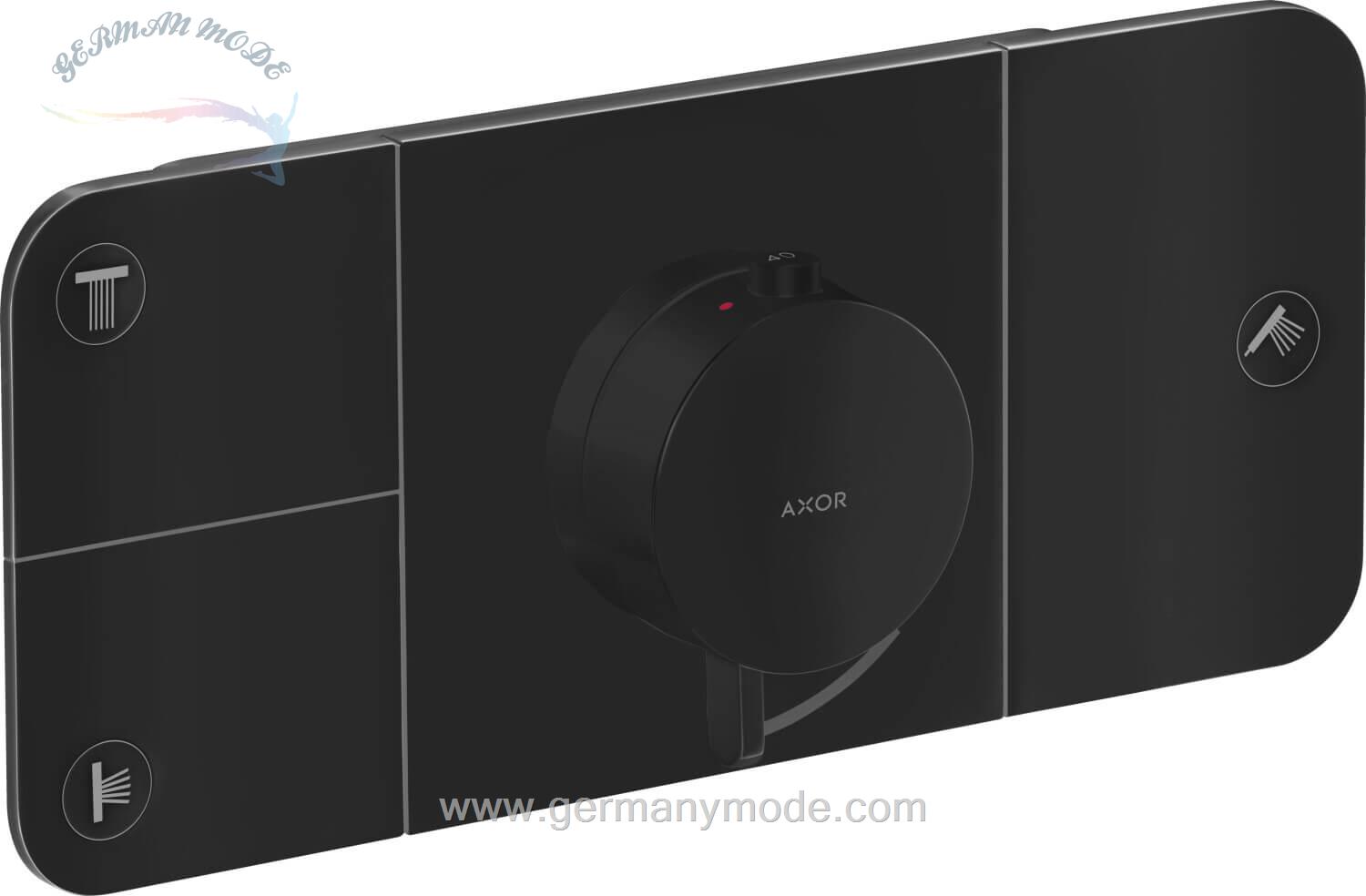 شیر حمام توکار هانس گروهه آلمان Hansgrohe Axor One Thermostatmodul Unterputz für 3 Verbraucher 45713 Mattschwarz 45713670